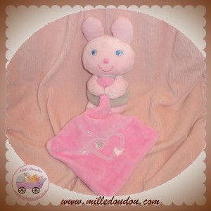 VETIR DOUDOU LAPIN ROSE GRIS MOUCHOIR SOS