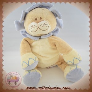 BENGY DOUDOU LION BEIGE ECRU MAUVE 30 CM SOS