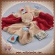 NOUKIE'S DOUDOU OURS NOUKY PLAT INDIEN BEIGE ROUGE SOS