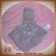 NICOTOY DOUDOU LAPIN PLAT PRUNE VIOLET OISEAU COEUR SOS
