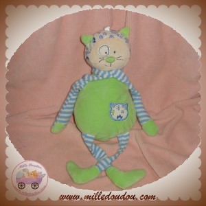 CP INTERNATIONAL DOUDOU CHAT VERT RAYE BLEU SOS