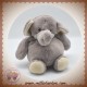 HISTOIRE D'OURS DOUDOU ELEPHANT GRIS 25 cm SOS