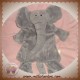 DIFRAX DOUDOU ELEPHANT QUASI PLAT GRIS SOS