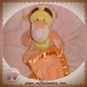 DISNEY NICOTOY DOUDOU TIGROU ORANGE MOUCHOIR VICHY SOS