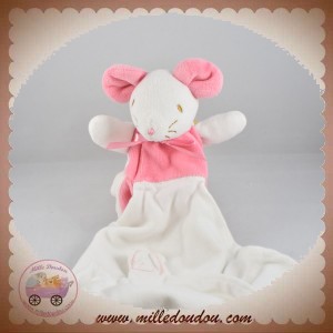 SUCRE D'ORGE DOUDOU SOURIS ROSE MOUCHOIR BLANC SOS