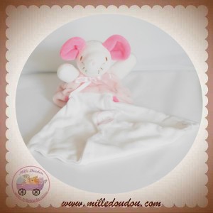SUCRE D'ORGE DOUDOU SOURIS ROSE MOUCHOIR BLANC SOS