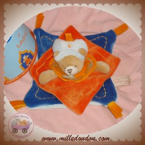 DOUDOU ET COMPAGNIE SOS OURS PRINCE INDIDOUS PLAT BLEU MARINE ORANGE