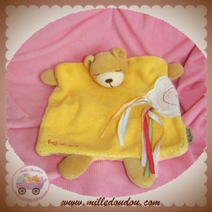 KALOO DOUDOU OURS PLAT ORANGE ABRICOT BONHEUR SOS