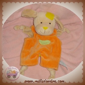 ANNA CLUB PLUSH DOUDOU CHIEN BEIGE PLAT SALOPETTE ORANGE SOS