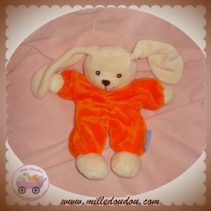 DOUDI DOUDOU LAPIN ECRU PLAT ORANGE SOS