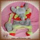 DOUDOU ET COMPAGNIE SOS ELEPHANT MARIONNETTE GRISE ROUGE HUTTE HOCHET