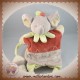 DOUDOU ET COMPAGNIE SOS ELEPHANT MARIONNETTE GRISE ROUGE HUTTE HOCHET