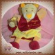 DOUDOU ET COMPAGNIE SOS LION MARIONNETTE JAUNE ORANGE BORDEAUX BEBE