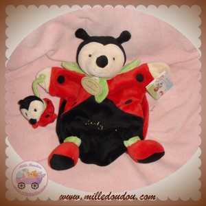 DOUDOU ET COMPAGNIE SOS COCCINELLE LADY COCCI MARIONNETTE ROUGE NOIR