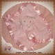 SOFT TOUCH DOUDOU OURS PLAT MOUCHOIR ROSE SATIN SOS