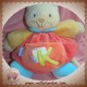 KALOO DOUDOU CHAT EVEIL ROUGE ORANGE K 3 HOCHET SOS