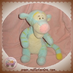 DISNEY DOUDOU TIGRE TIGROU PASTEL VERT JAUNE ROSE SOS