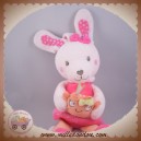 TEX DOUDOU LAPIN ROSE ORANGE MUSICAL HIBOU FLEUR SOS