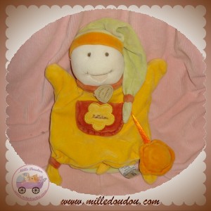 DOUDOU ET COMPAGNIE TORTUE TODIDOU MARIONNETTE JAUNE ORANGE SOS