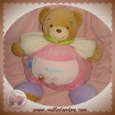 KALOO DOUDOU OURS BEIGE BOULE ROSE COCCINELLE EVEIL SOS