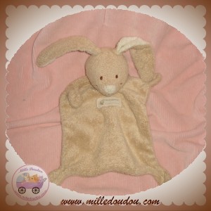 NICOTOY DOUDOU LAPIN PLAT BEIGE JE M'APPELLE SOS