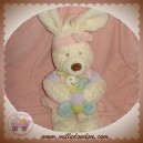 TEX DOUDOU LAPIN BLANC ROBE ROSE PAPILLON MUSICAL SOS