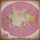 BABYNAT BABY NAT DOUDOU LAPIN QUASI PLAT ECRU JAUNE ROSE SOS