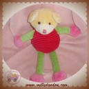 PLAYKIDS CMI DOUDOU OURS JAUNE RAYE ROSE ROUGE VERT SOS