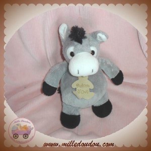 HISTOIRE D'OURS DOUDOU ANE GRIS BLANC NOIR SOS