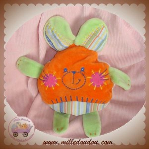 TAKINOU DOUDOU LAPIN QUASI PLAT ORANGE VERT HOCHET SOS