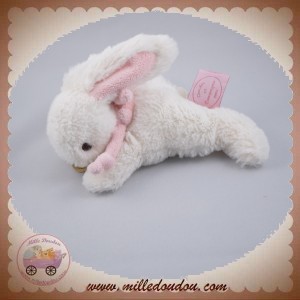 DOUDOU ET COMPAGNIE LAPIN BONBON ALLONGE BLANC ROSE SOS