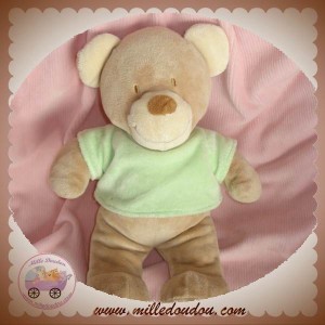 POMMETTE DOUDOU OURS BEIGE PULL VERT SOS