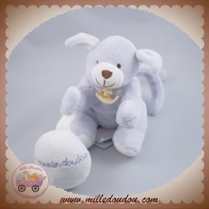 DOUDOU ET COMPAGNIE CHIEN VIOLET MAUVE BLANC POUET POUET SOS