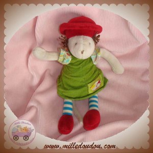 MOULIN ROTY DOUDOU SOURIS BALTHAZAR ET VALENTINE ROBE VERT ROUGE SOS