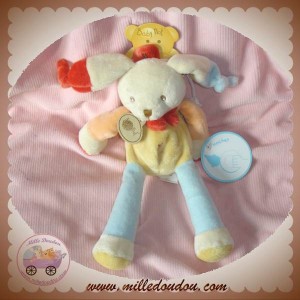 BABYNAT DOUDOU LAPIN ECRU JAUNE BLEU HOCHET SOS