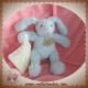 BABYNAT DOUDOU LAPIN BLEU BOUCLETTE MOUCHOIR ECRU SOS