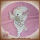 BABYNAT DOUDOU OURS BLANC PLAT BIO FLEUR NOEUD SOS