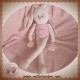 BOUT'CHOU MONOPRIX DOUDOU LAPIN ROSE TISSU RAYE SOS