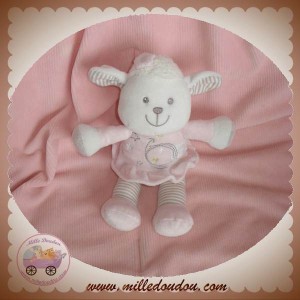 VETIR DOUDOU MOUTON BLANC ROBE ROSE ETOILES SOS