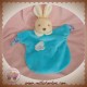 TOODO DOUDOU LAPIN ECRU MARIONNETTE BLEU FLEUR SOS