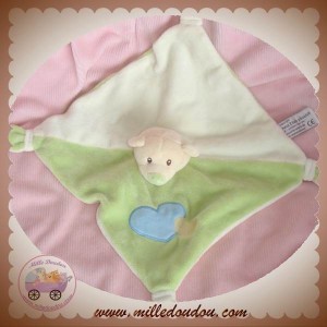 ANNA CLUB PLUSH DOUDOU OURS ECRU PLAT VERT COEUR SOS