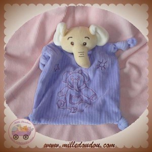 JJA DOUDOU ELEPHANT BEIGE PLAT VIOLET MAUVE KIMBALOO SOS