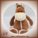 HISTOIRE D'OURS DOUDOU CHEVAL MARRON COUTURE BLANCHE SOS