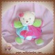 KALOO DOUDOU OURS ECRU BOULE BLEU ROSE VERT RONDS SOS