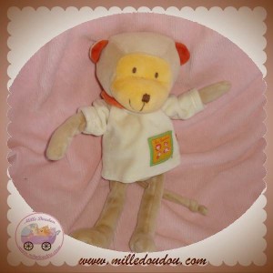 MOULIN ROTY DOUDOU SINGE BEIGE ORANGE LES LOUSTICS 27 CM