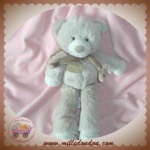 DOUDOU ET COMPAGNIE OURS BONBON TAUPE GRIS 30 CM SOS