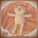 VERTBAUDET DOUDOU OURS BLANC POINT ROUGE SOS