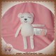 VERTBAUDET DOUDOU OURS BLANC POINT ROUGE SOS