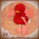 SUCRE D'ORGE DOUDOU OISEAU ROUGE ROSE ATTACHE TETINE