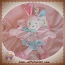 NICOTOY DOUDOU LAPIN PLAT ROND ROSE BLEU OISEAU SOS